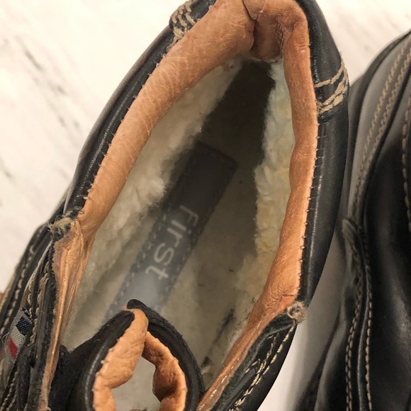 FIRST Mens Leather Ankle Boots Lace Shoes Italy